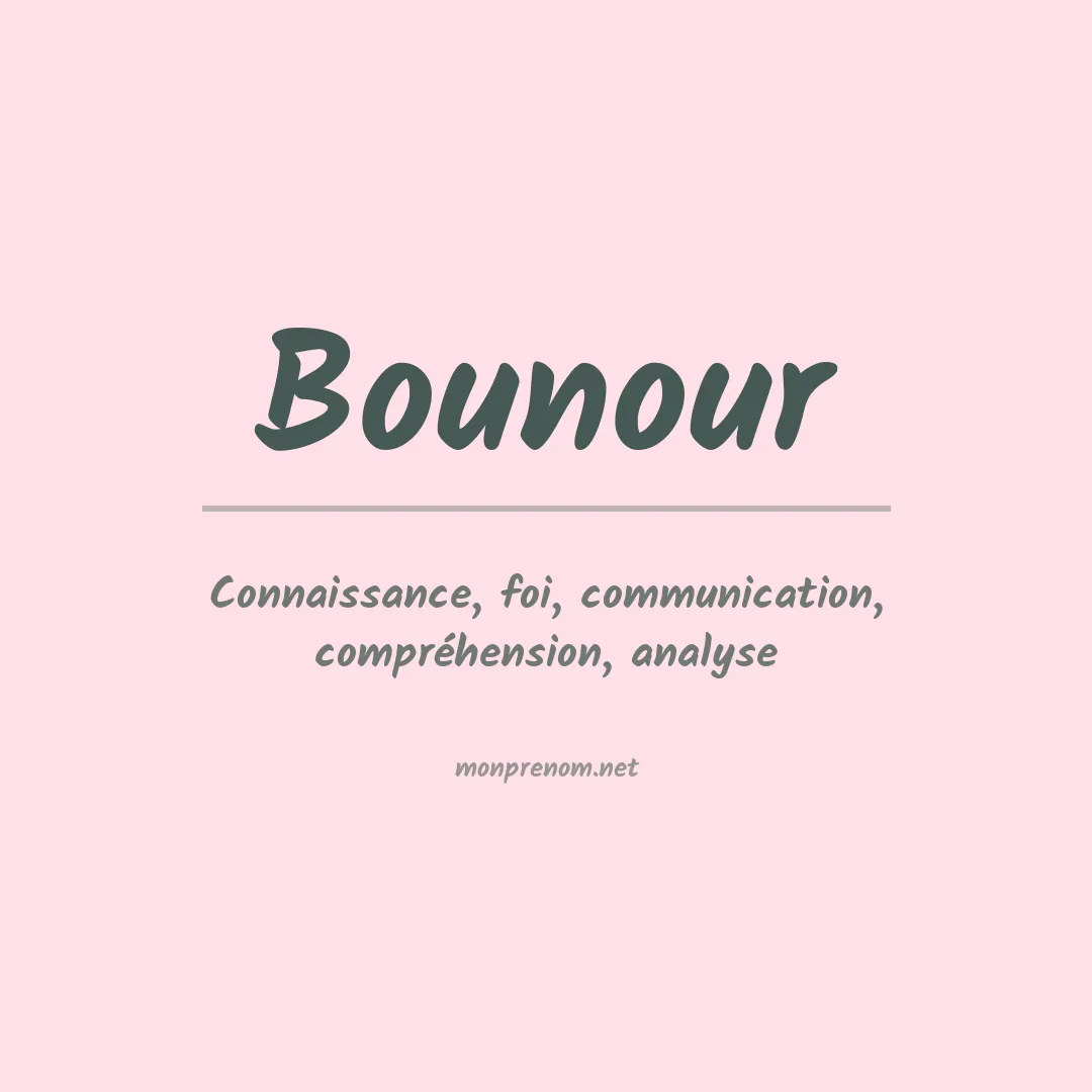 Signification du prénom Bounour