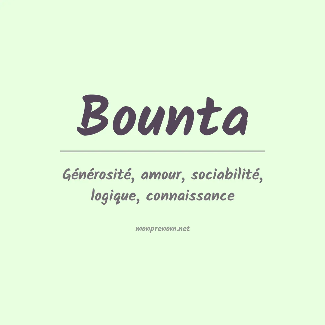 Signification du prénom Bounta