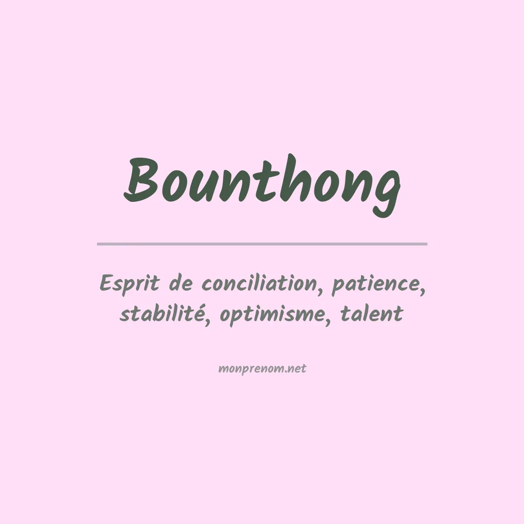 Prénom Bounthong