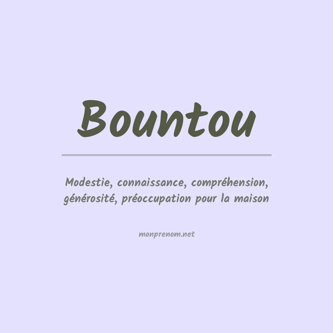 Signification du prénom Bountou