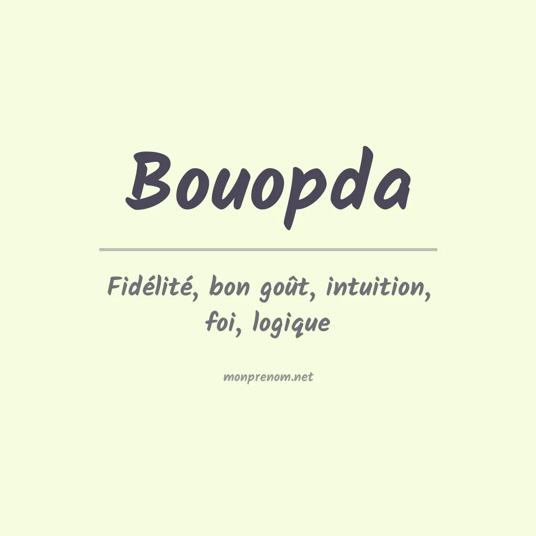 Signification du prénom Bouopda