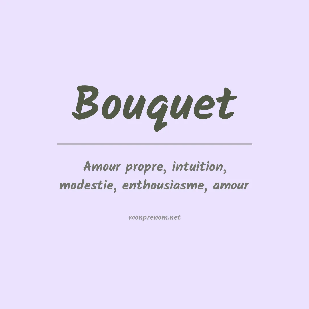 Signification du prénom Bouquet