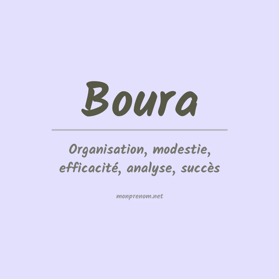Signification du prénom Boura