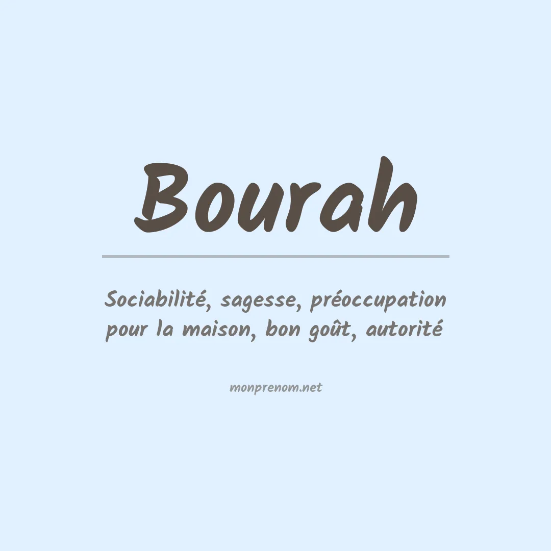 Signification du prénom Bourah