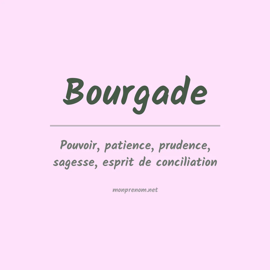 Signification du prénom Bourgade