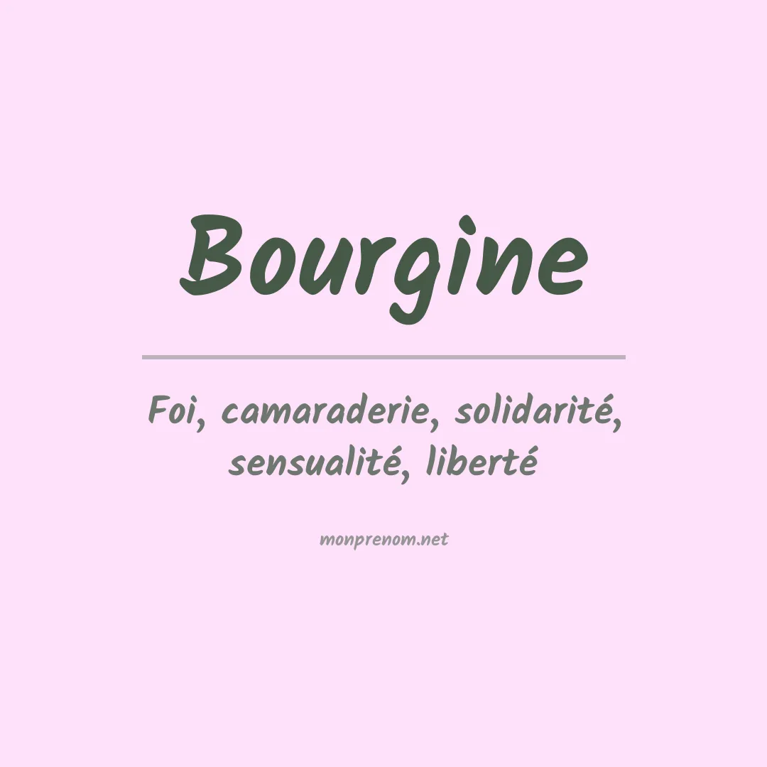 Signification du prénom Bourgine