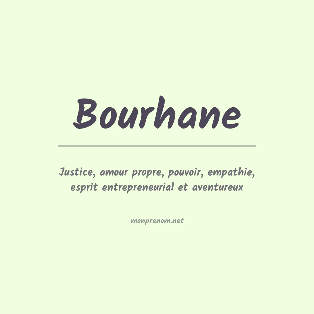 Signification du prénom Bourhane