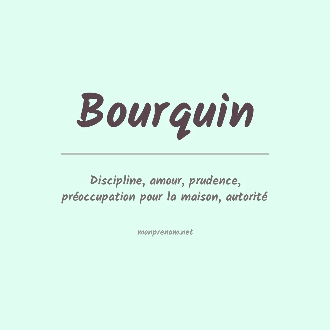 Signification du prénom Bourquin
