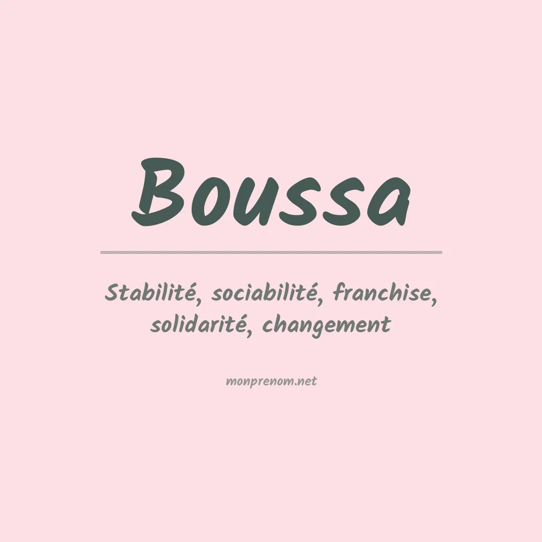 Signification du prénom Boussa