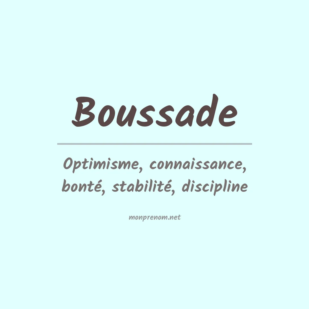 Signification du prénom Boussade