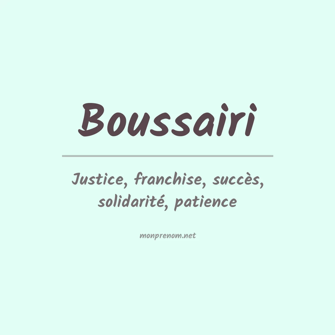 Prénom Boussairi