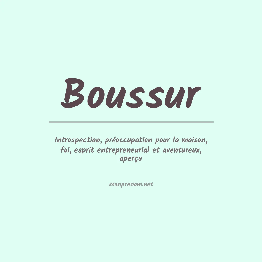 Signification du prénom Boussur