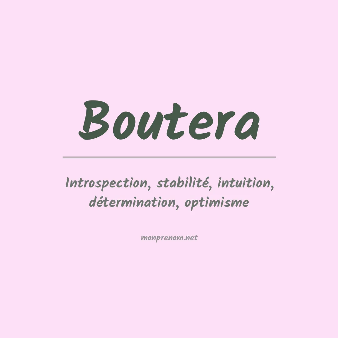 Signification du prénom Boutera