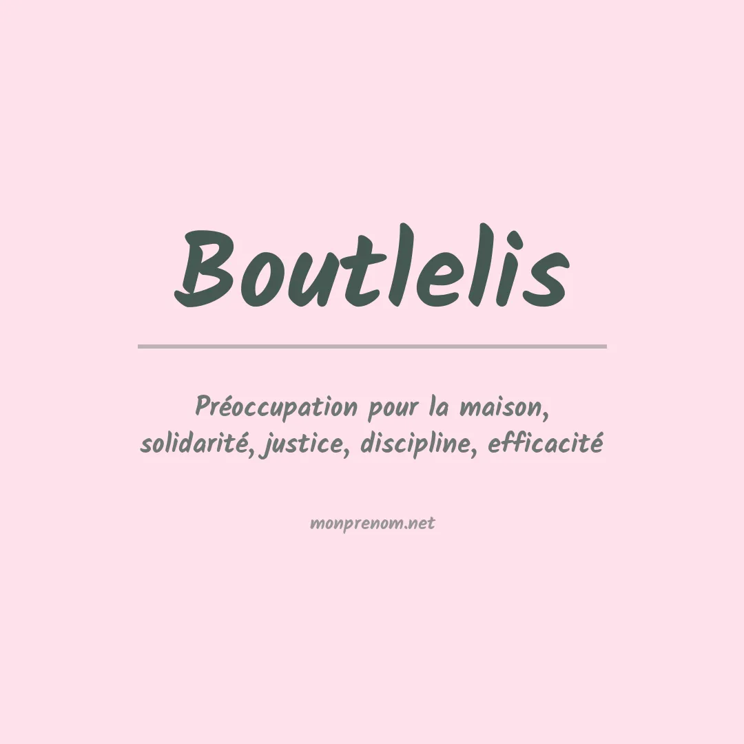 Signification du prénom Boutlelis