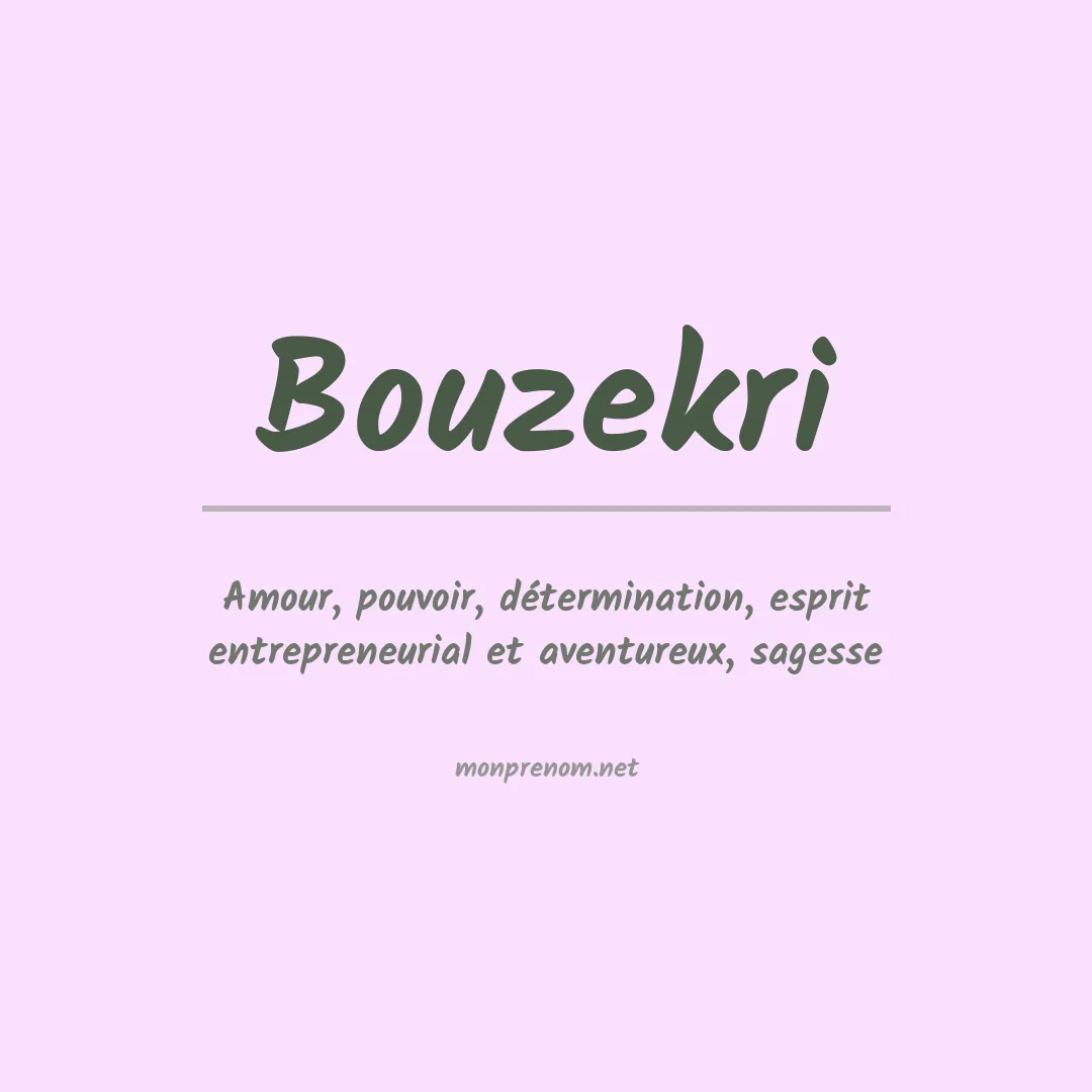 Prénom Bouzekri