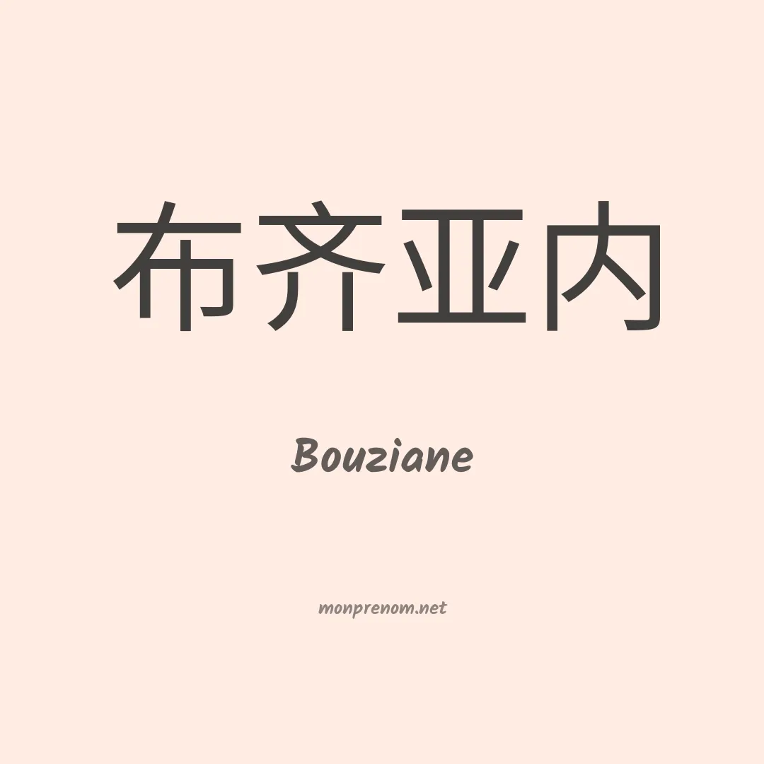 Bouziane en chinois