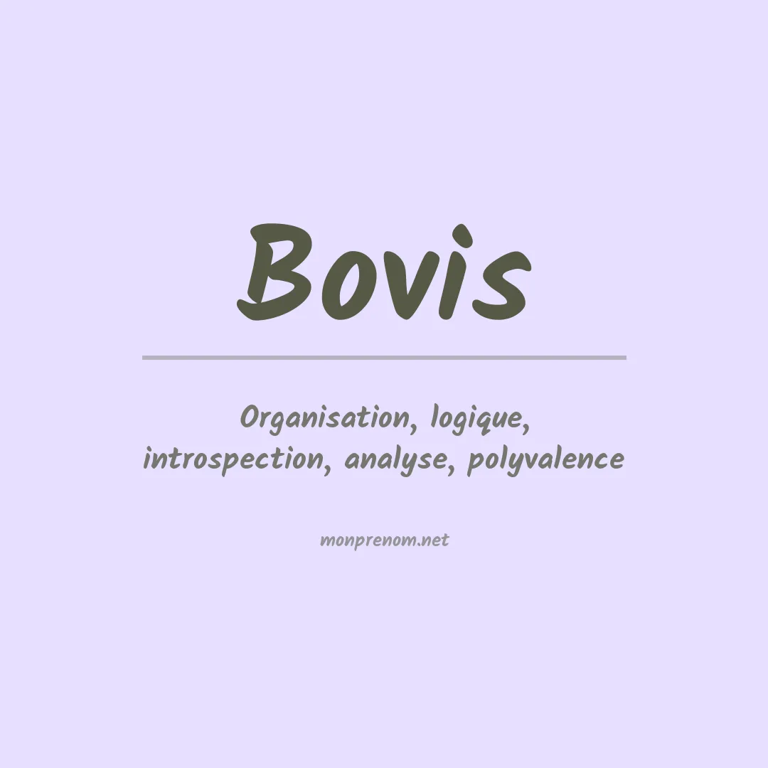 Signification du prénom Bovis