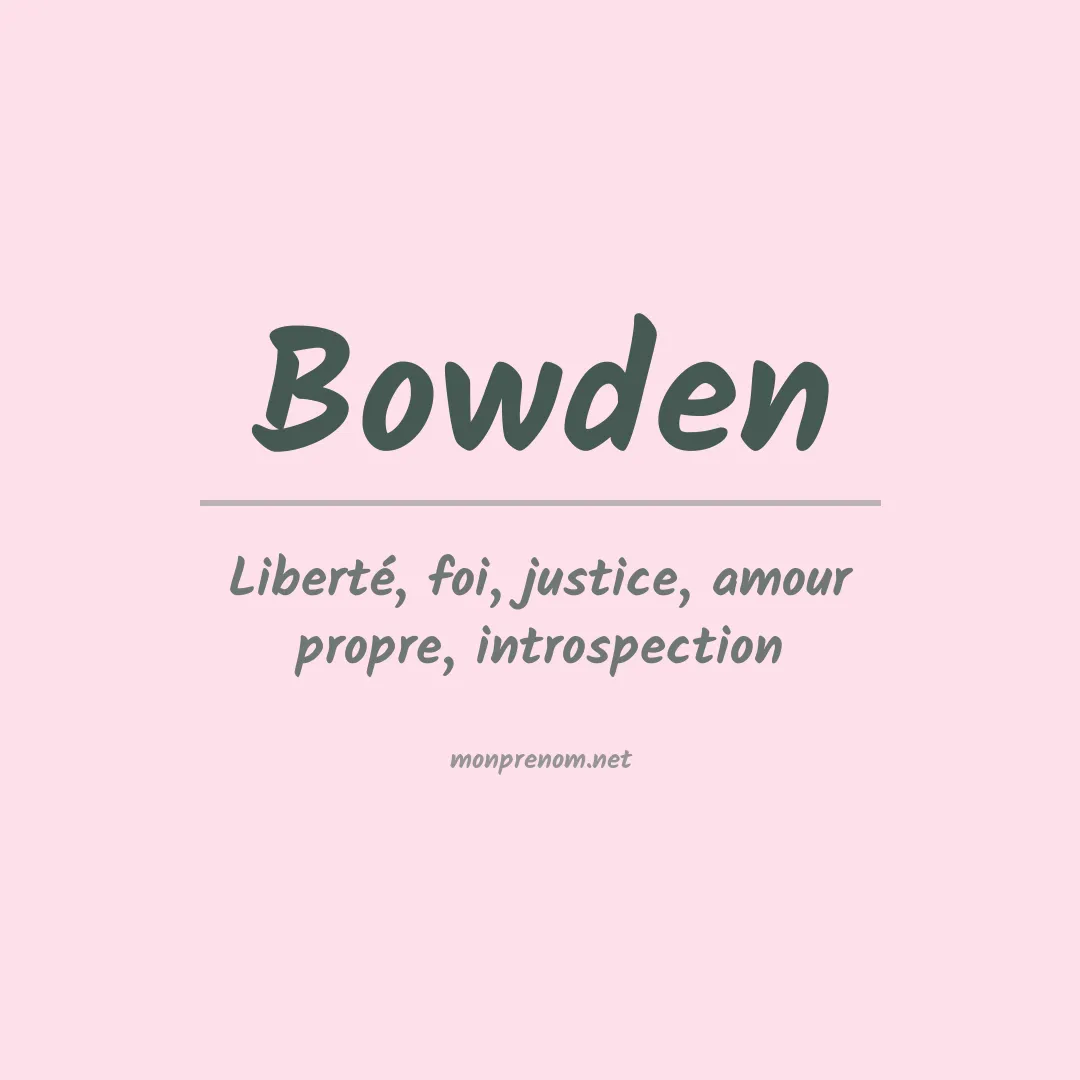 Prénom Bowden
