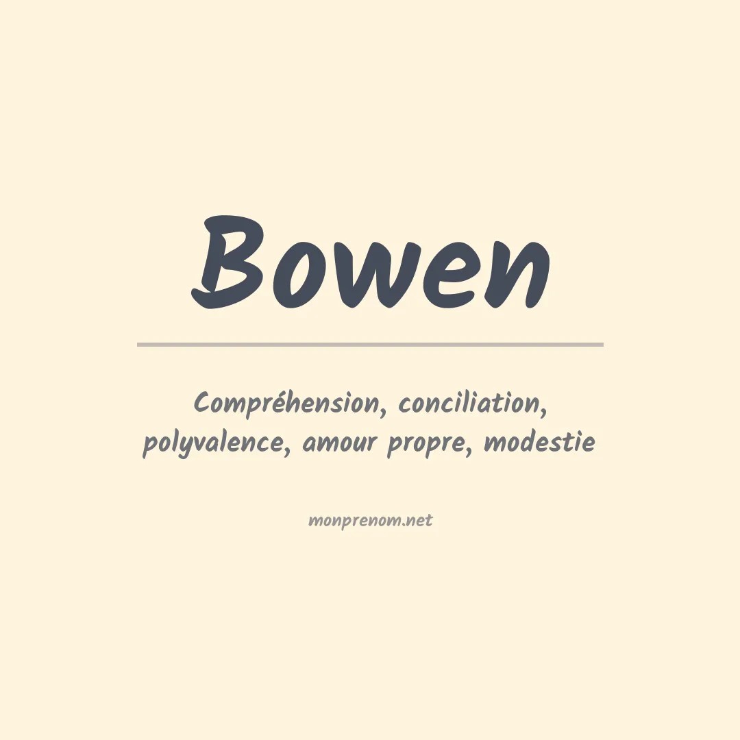 Prénom Bowen