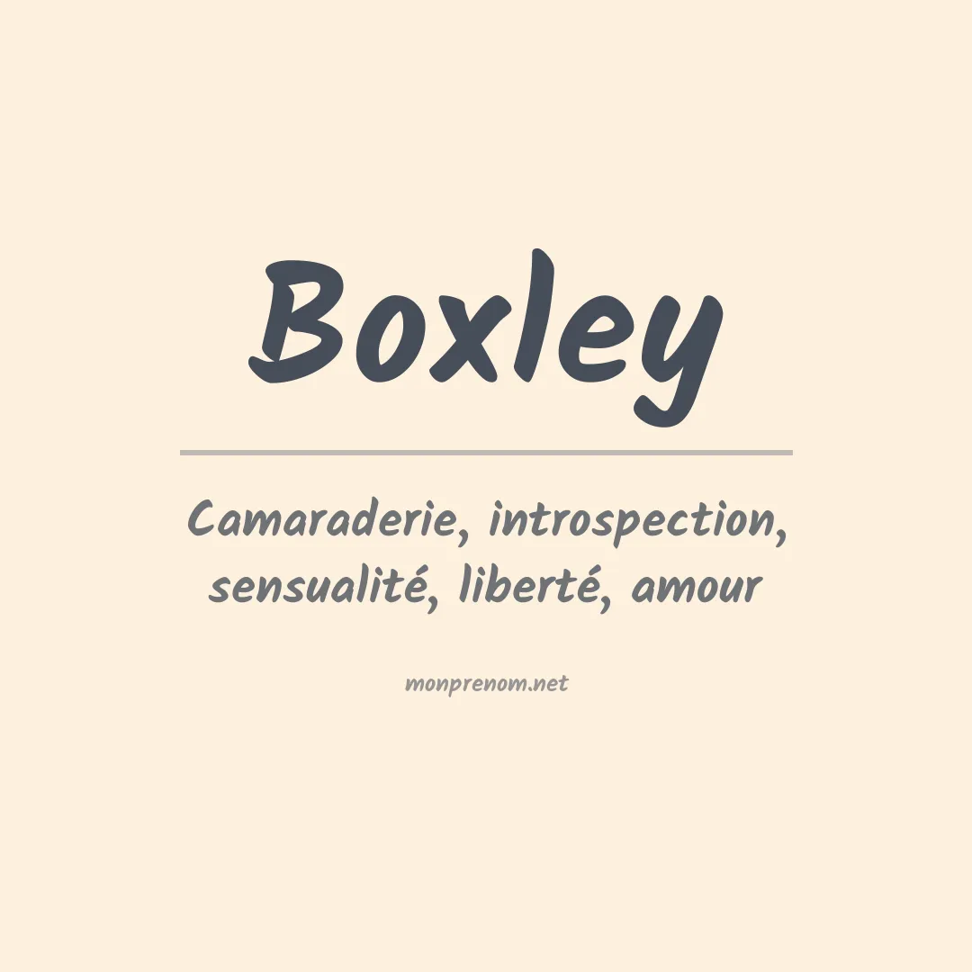 Prénom Boxley