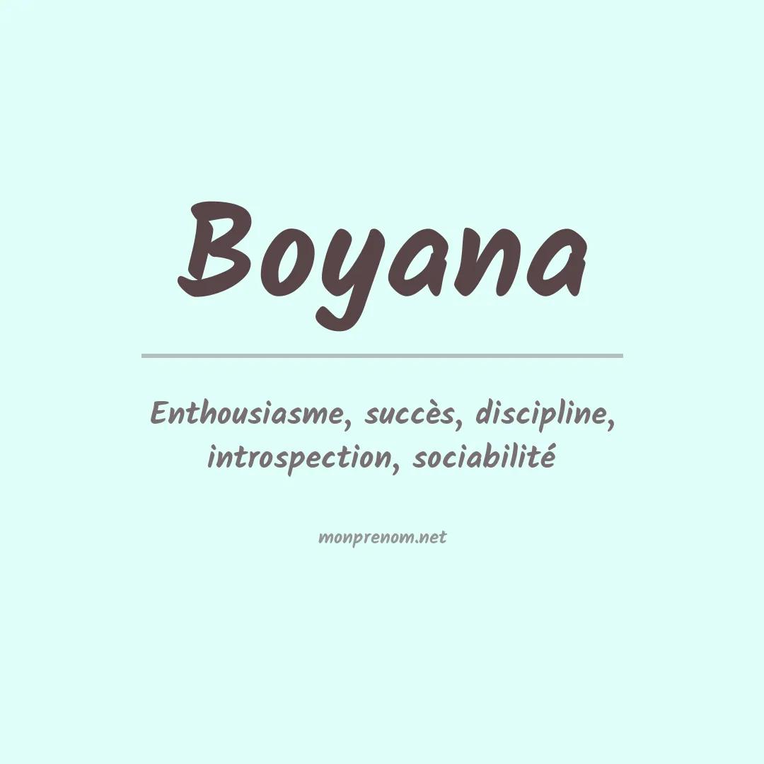Signification du prénom Boyana