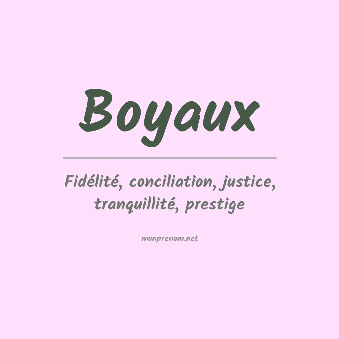 Signification du prénom Boyaux