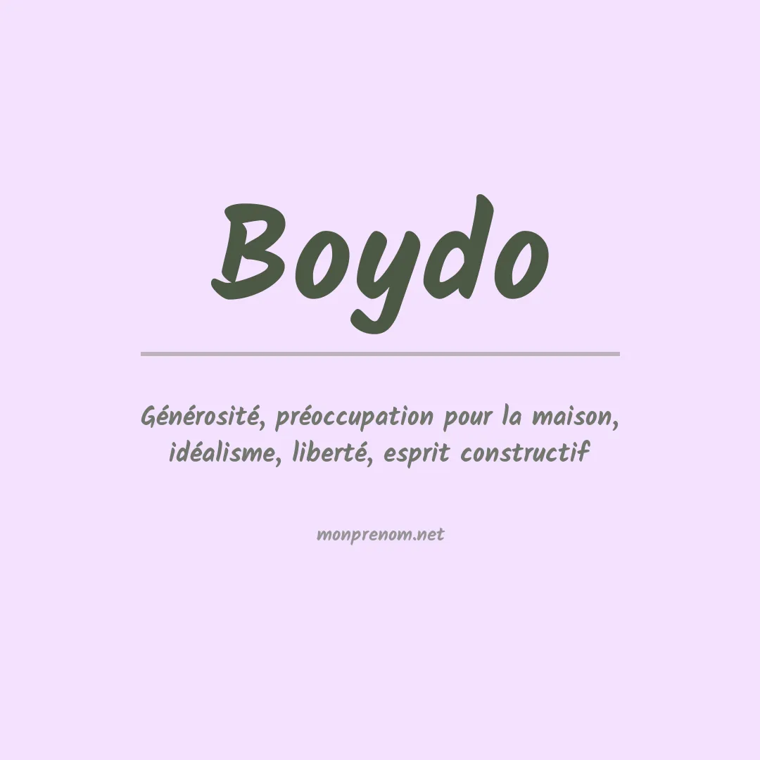 Signification du prénom Boydo