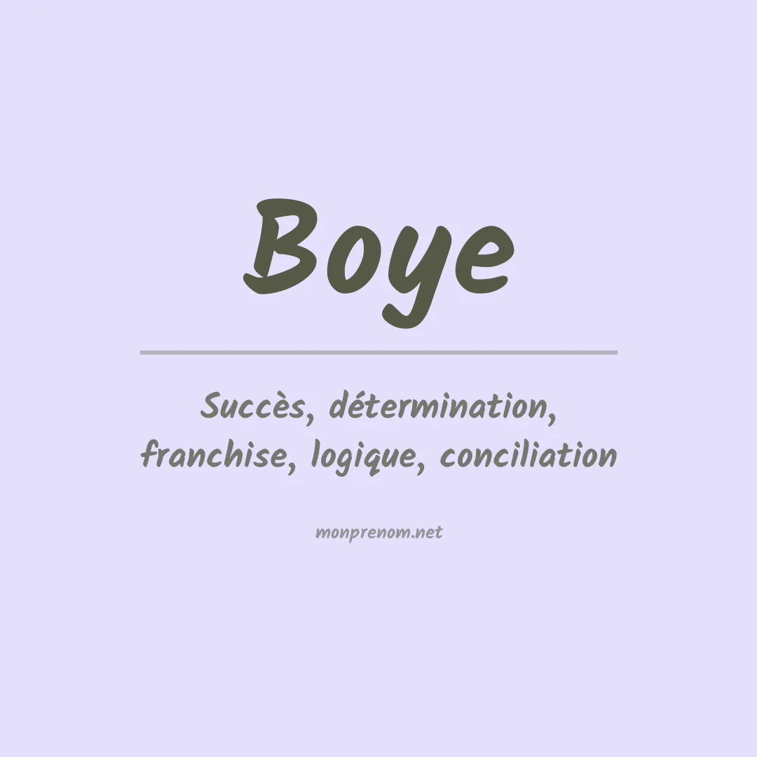 Prénom Boye