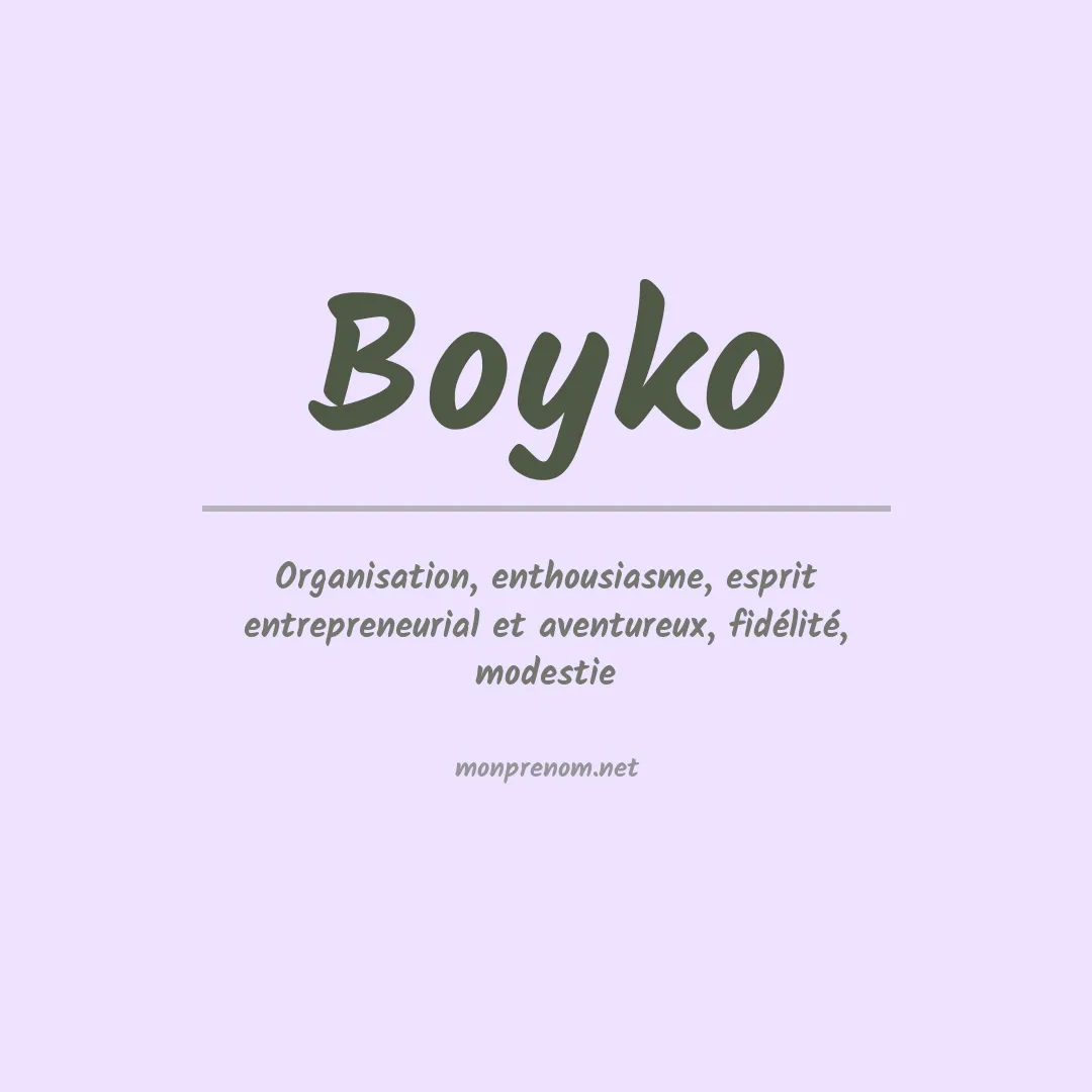 Prénom Boyko