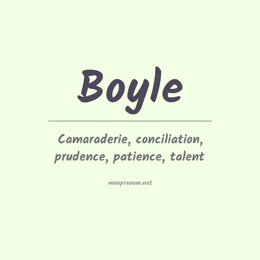 Prénom Boyle