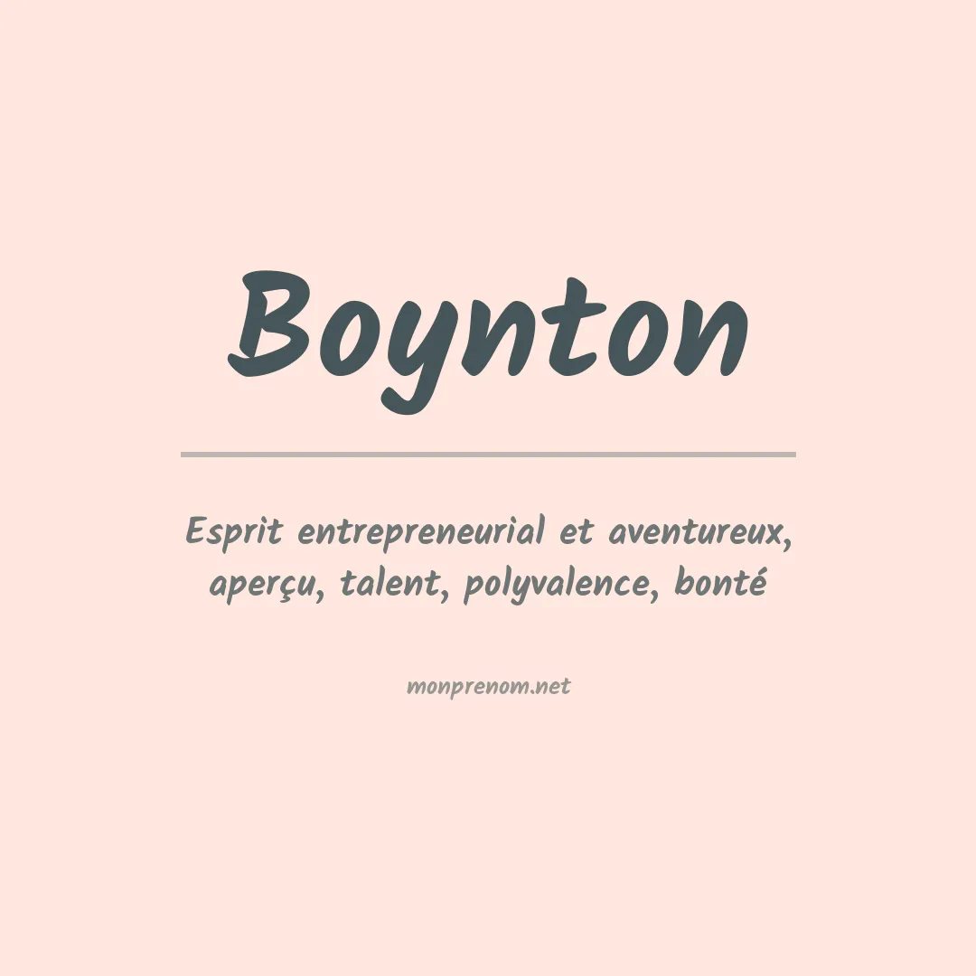 Prénom Boynton