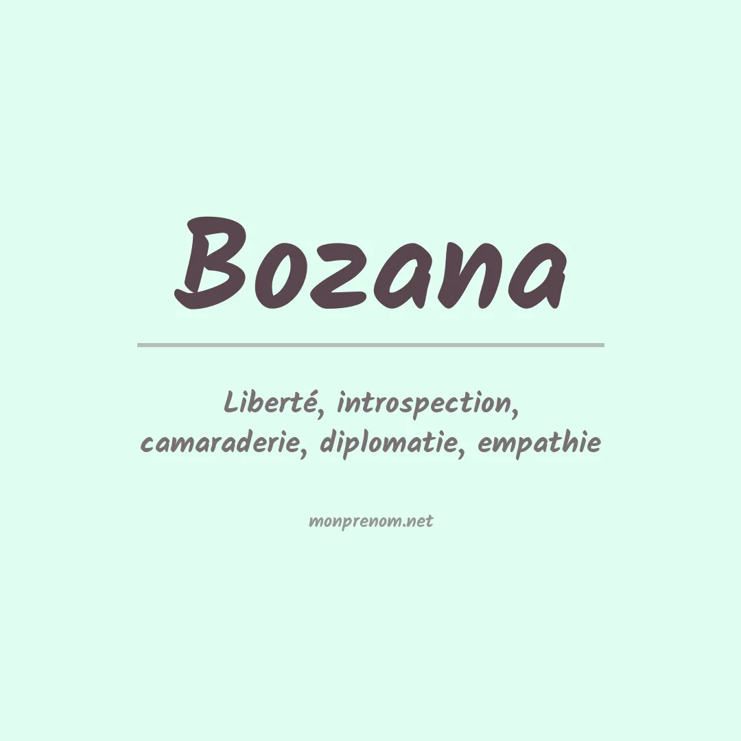 Signification du prénom Bozana