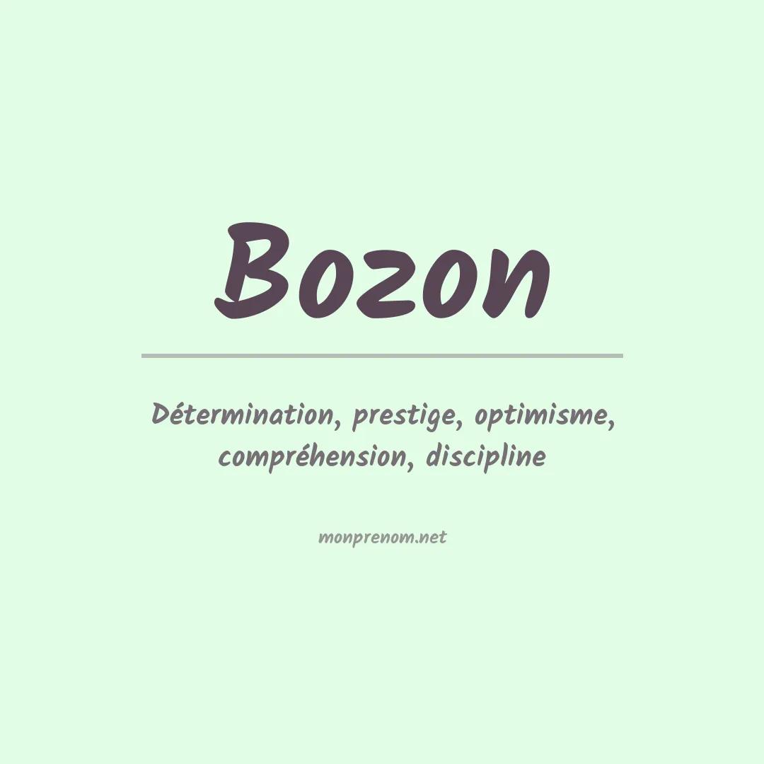 Signification du prénom Bozon