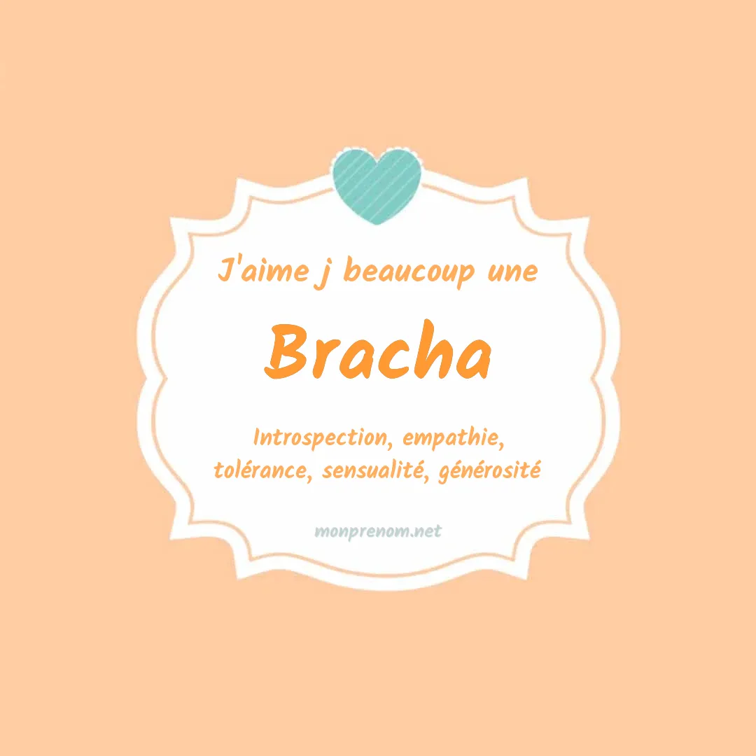 J'aime beaucoup Bracha