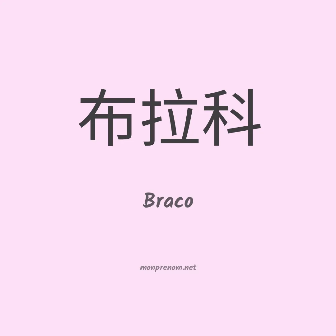 Braco en chinois