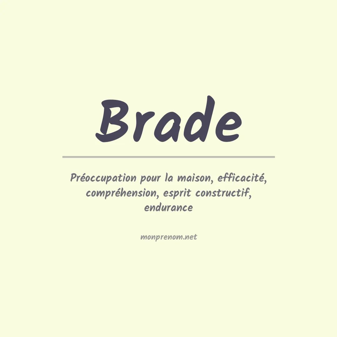 Prénom Brade