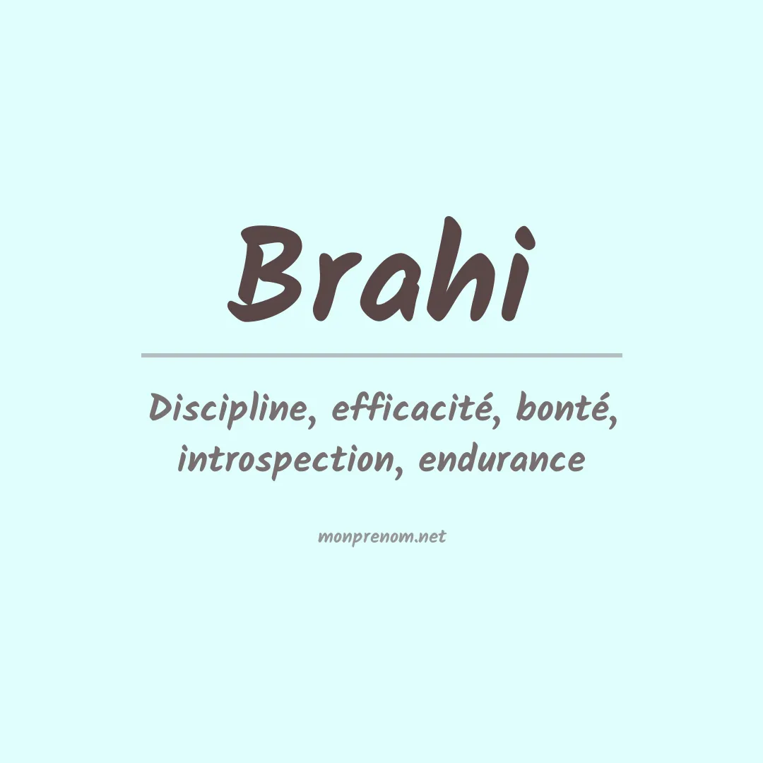 Signification du prénom Brahi