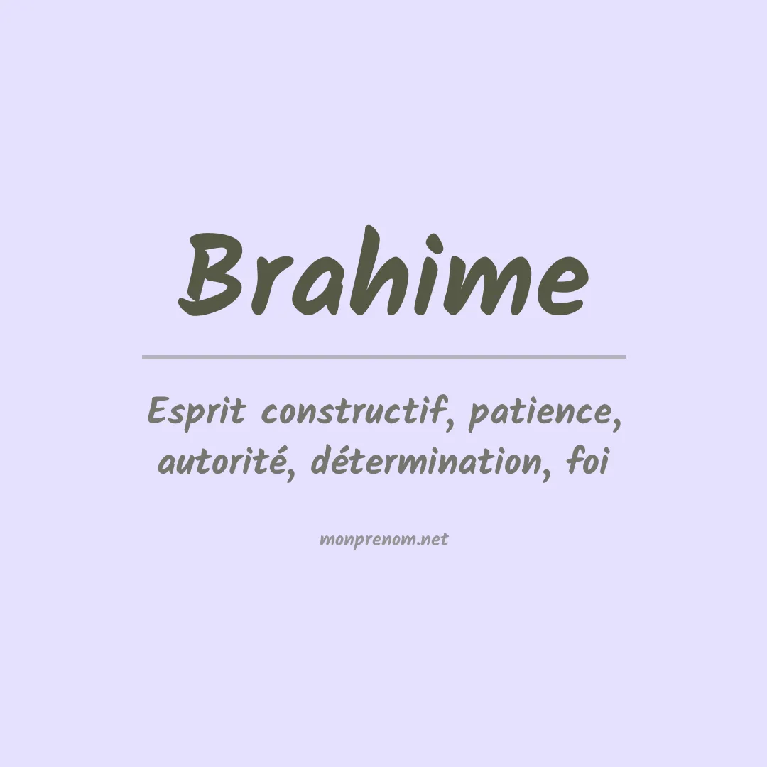 Signification du prénom Brahime