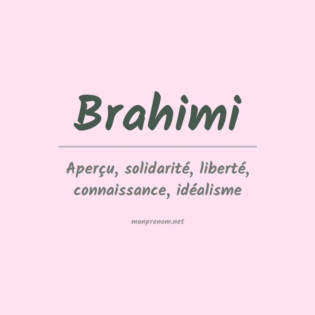 Signification du prénom Brahimi