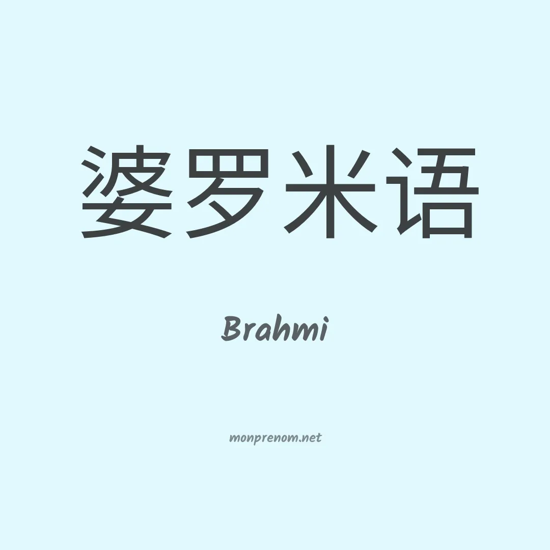 Brahmi en chinois