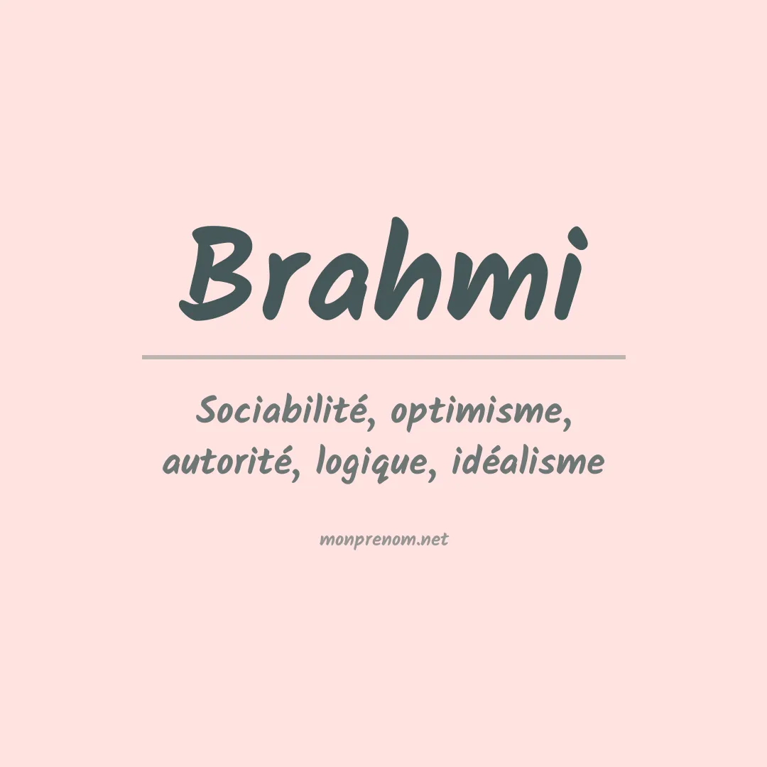 Signification du prénom Brahmi