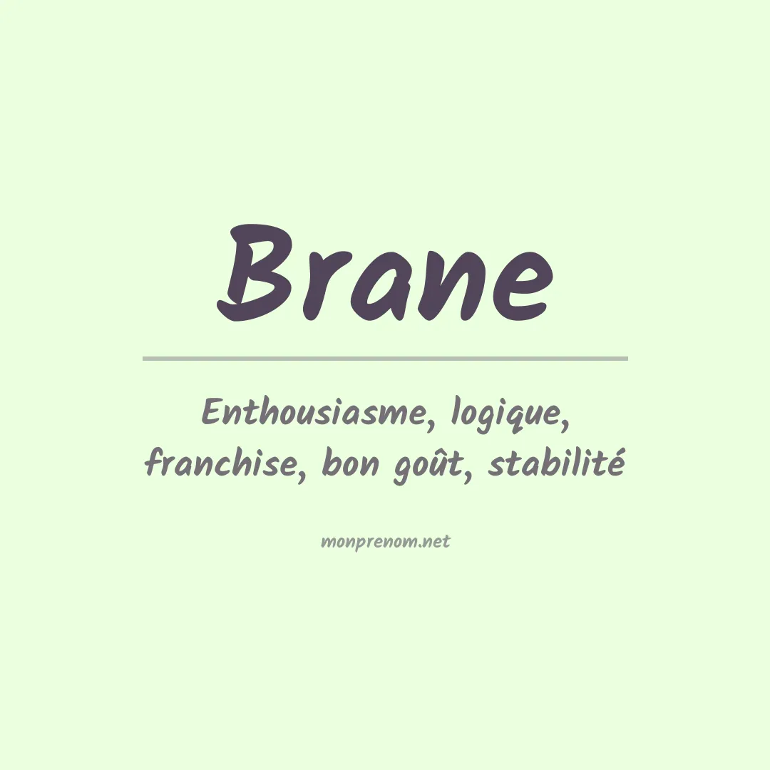 Signification du prénom Brane