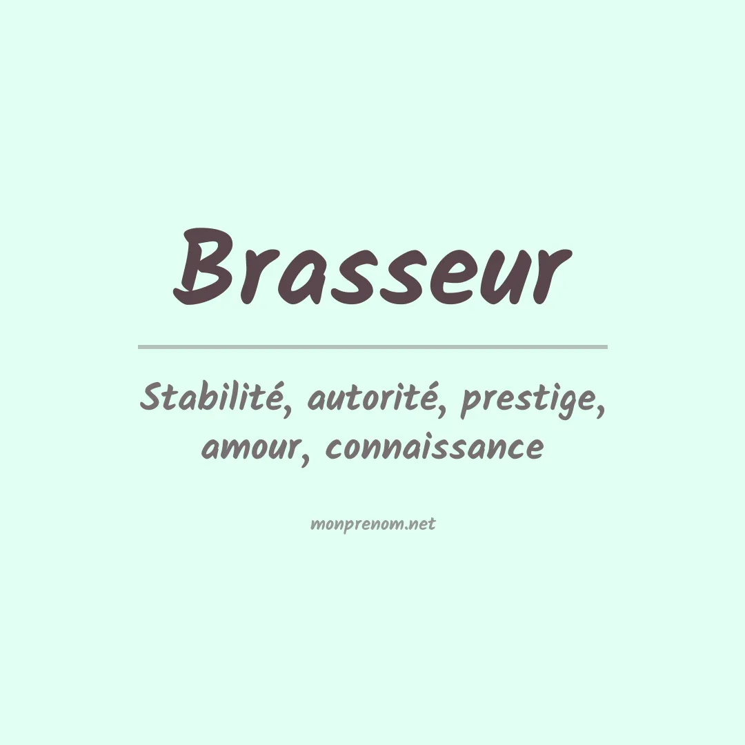 Signification du prénom Brasseur