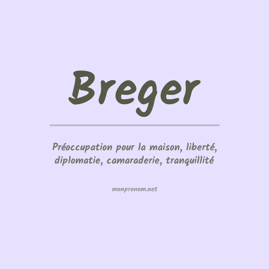 Prénom Breger