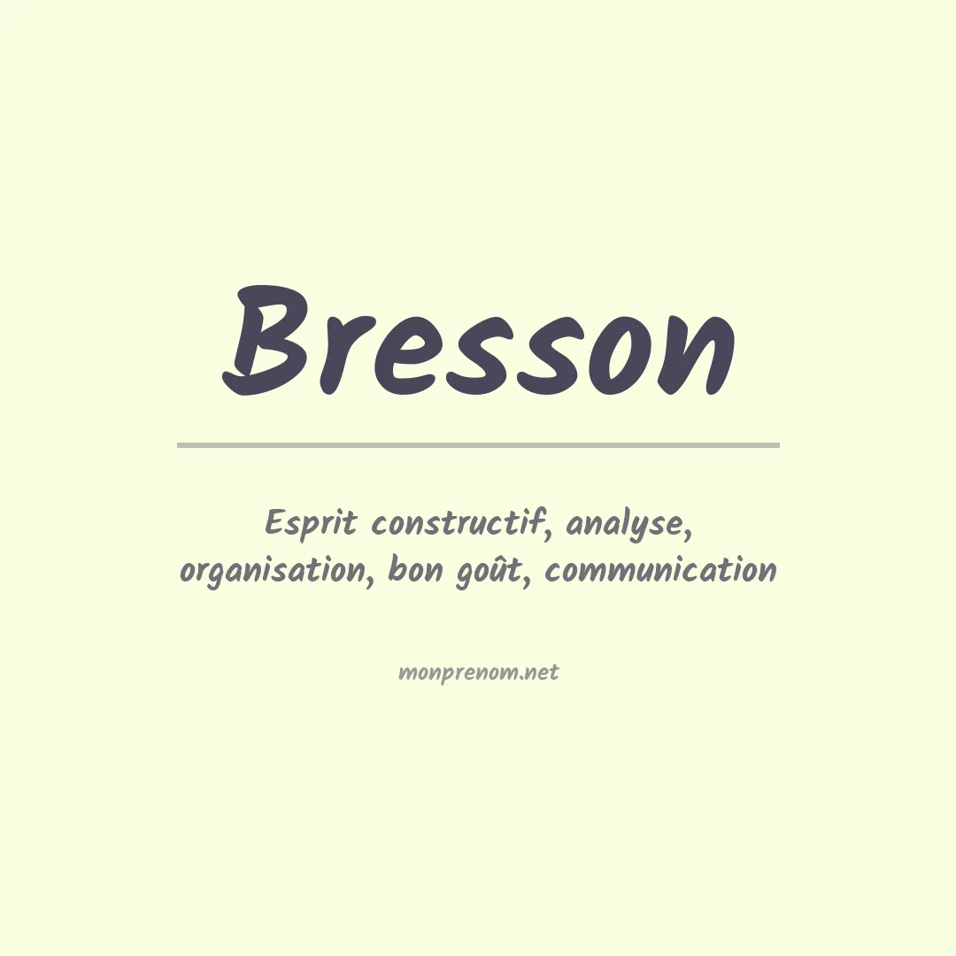 Prénom Bresson
