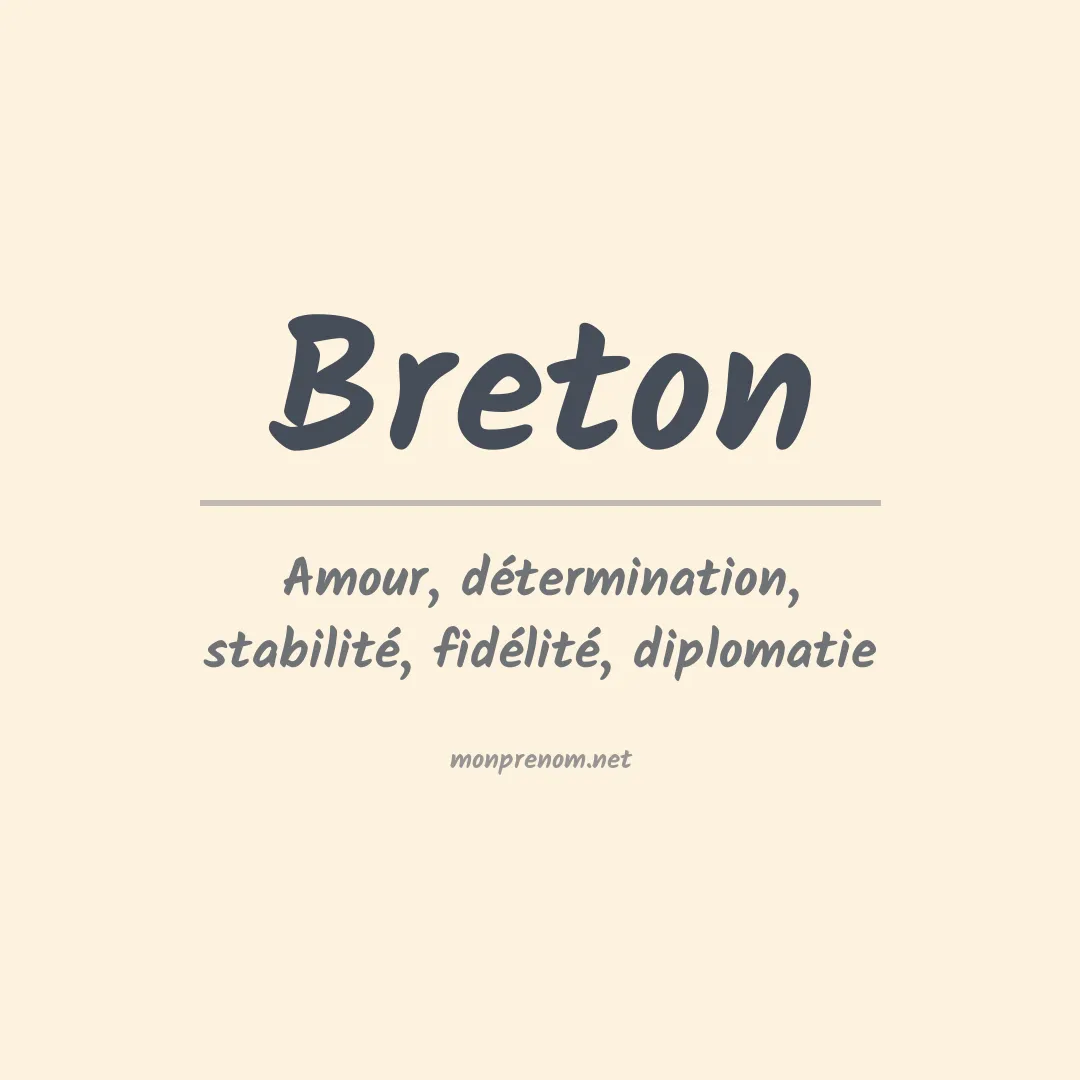 Signification du prénom Breton