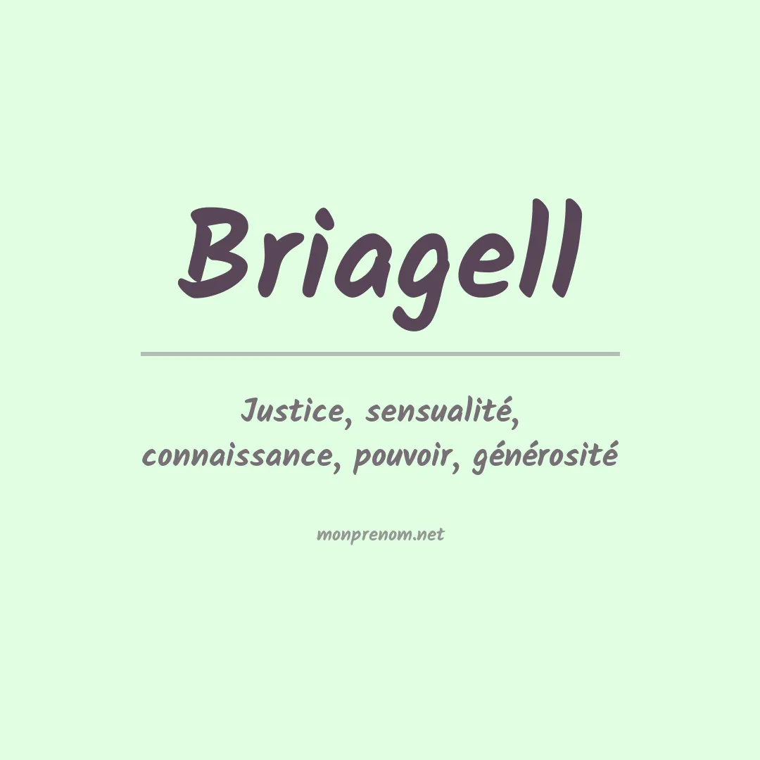 Signification du prénom Briagell