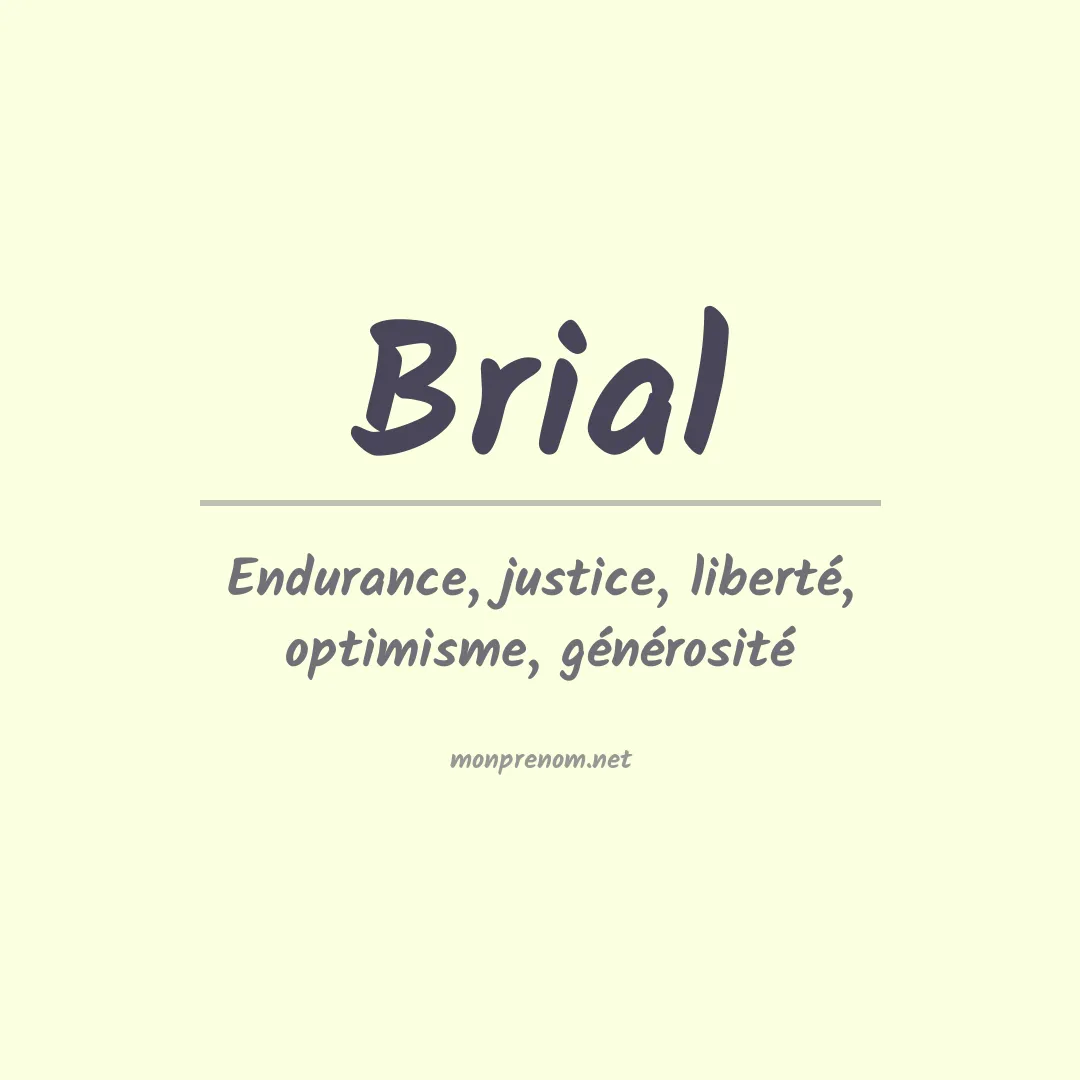 Signification du prénom Brial