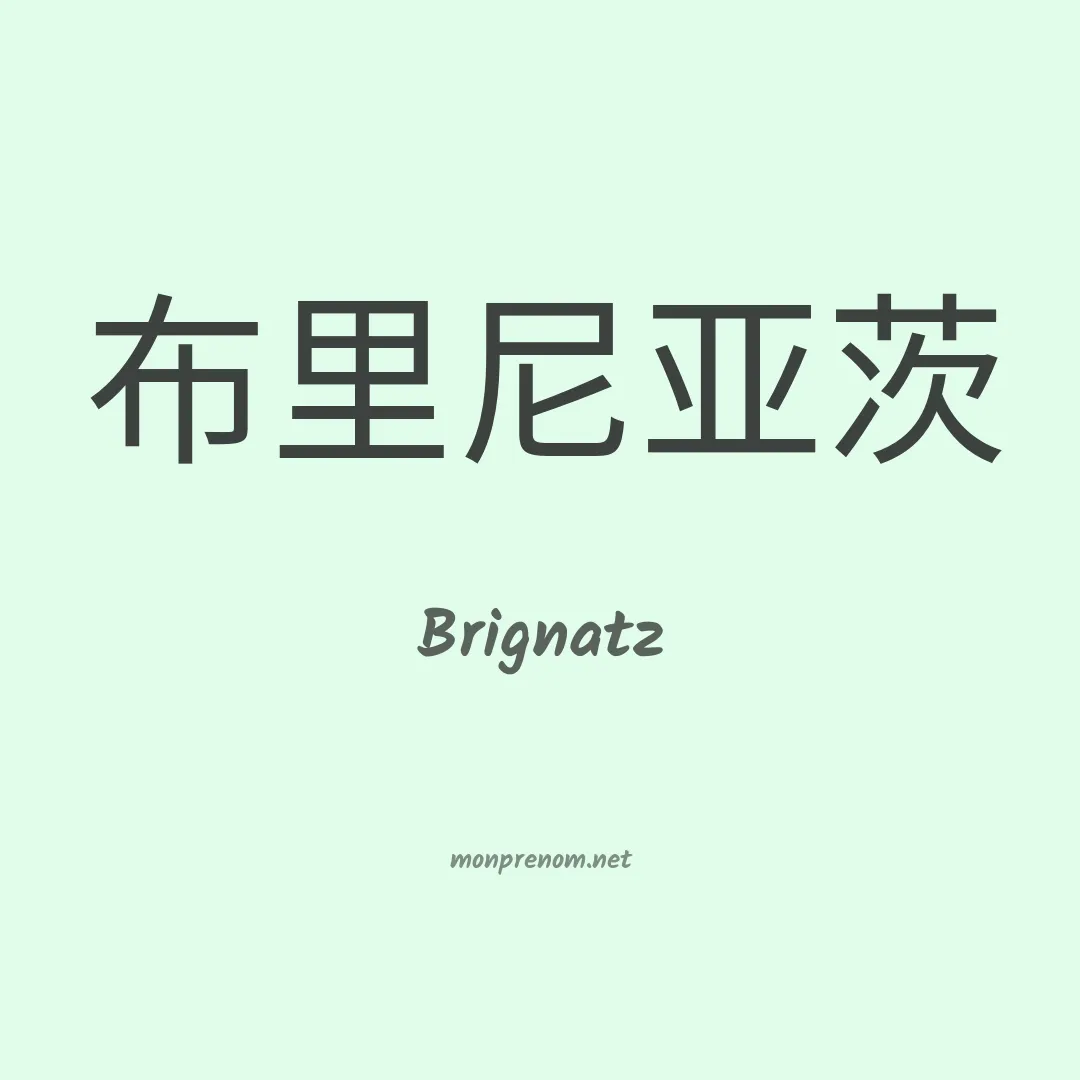 Brignatz en chinois