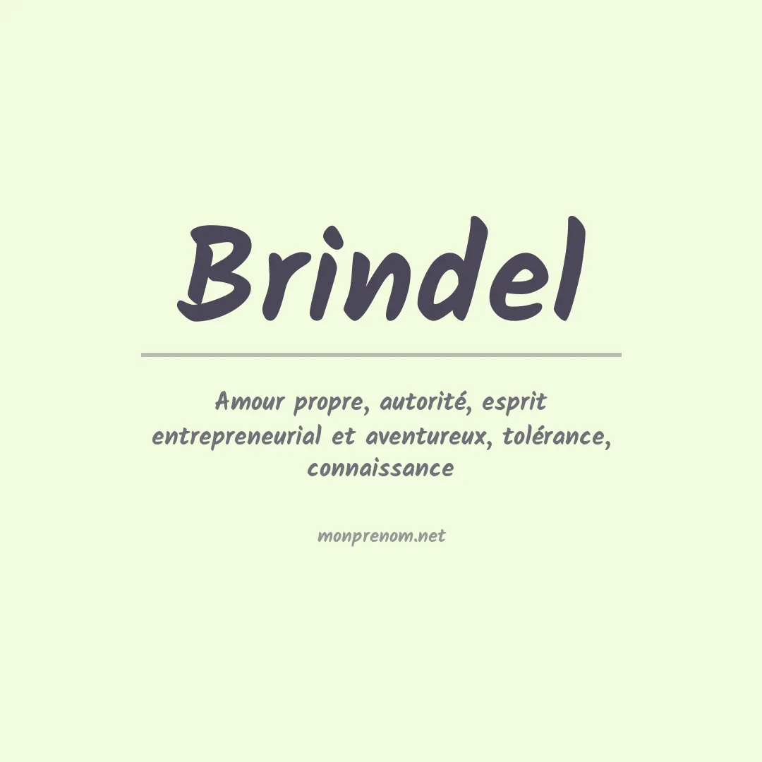 Signification du prénom Brindel